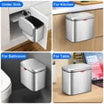 thumbnail image 4 of Contenedor de Abono Colgante Acero Inoxidable, Basura Montado en la Pared 1,05 Galones con Tapa, para Puerta Gabinete Cocina, 4 of 5