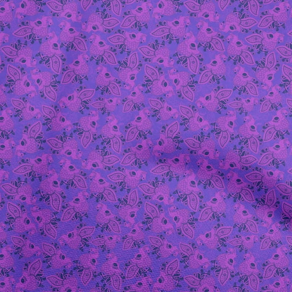oneOone Polyester Spandex Purple Fabric Peacock Quilting Supplies Print Sewing Fabric By The Yard 56 Inch Wide