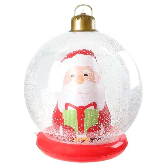 HomeDM Christmas Inflatable Ball 70cm/28" Large Xmas Ornaments Outdoor Indoor Decorations PVC Inflatable Xmas Ball for Christmas Lawns Yard Garden Front Door Holiday Decor Santa Claus