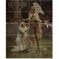 thumbnail image 1 of Ceramic Tile Mural-Herbert Gustave Schmalz Angels Tile Mural Construction. 17" w x 21.25" h using (20) 4.25 x 4.25 ceramic tiles, 1 of 3
