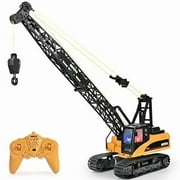 tek NT74967 UNO1RC 15 Channel Remote Control Crane Toy, Professional Series, 1-14 Scale-Rechargeable Battery RC Construction Toy Crane-Heavy Duty Metal Hook with Lights Sounds for Boys & Girls