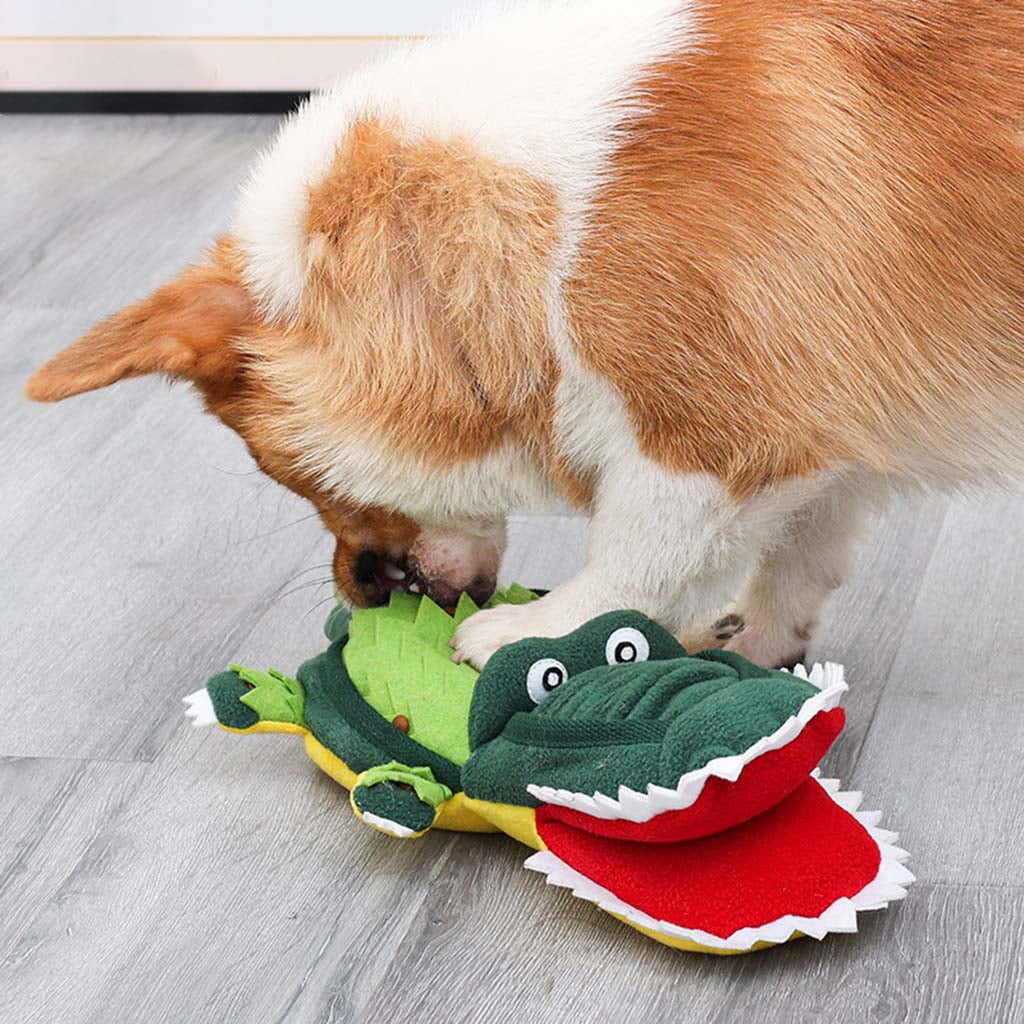 Dog Snuffle Mat Plush Toy Squeak Alligator for Dogs Interactive Stuffed Pet Chew Toy Reducing Boredom Preventing Obesity