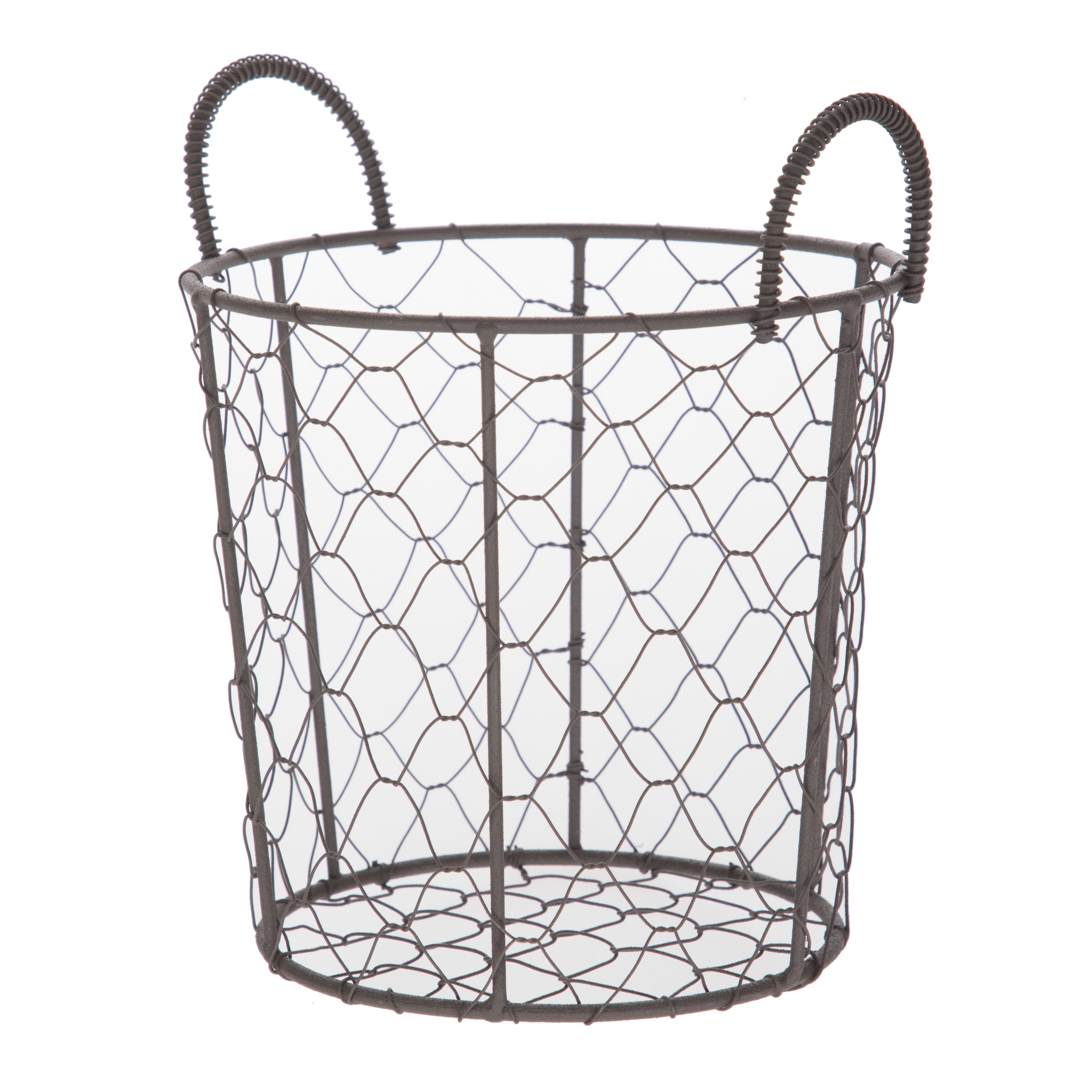 (4 pack) Mainstays Small Brown Chicken Wire Storage Basket with Handles