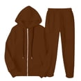 thumbnail image 3 of Women's Two Piece Athletic Set Zipper Front Hoodie And Elastic Waist Joggers Breathable Fabric Comfortable Wear, 3 of 9