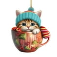 thumbnail image 2 of Loyerfyivos Christmas Ornaments Teacup Cat Decorations Kitten Kawaii Snowflake Hanging Christmas Ornaments 2024 Vintage Party Holiday Santa New Year for Mini Christmas Tree Supplies Merry Christmas, 2 of 8
