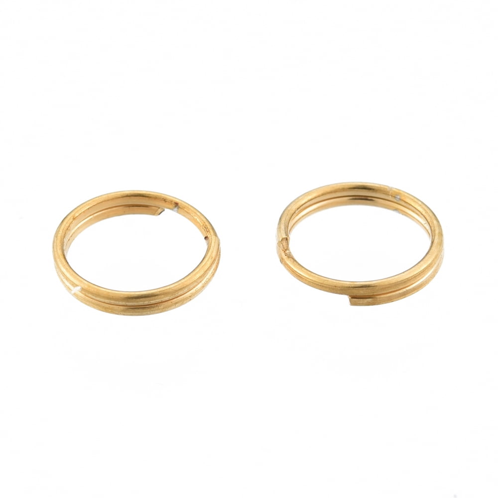 500 pc Ion Plating(IP) 304 Stainless Steel Split Rings Double Loops Jump Rings Golden 7x1mm Inner Diameter: 6mm Single Wire: 0.6mm