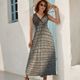 thumbnail image 5 of White Brick Wall, Brick Stone Wall Womens Night Club Maxi Dress V Neck Sleeveless Bohemia Long Dresses, 5 of 9