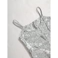 thumbnail image 4 of DPOIS Kids Girls Shiny Sequins Bell Bottoms Dance Jumpsuit for Music Festival Performance Silver 16, 4 of 7