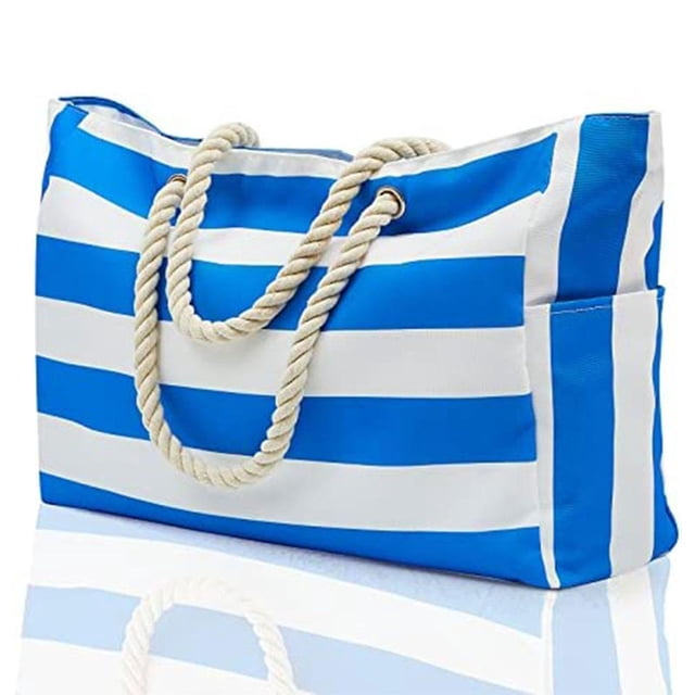 Bolsa de playa para mujer, bolsa de playa grande, bolsa de playa impermeable a prueba de arena con cremallera, bolsa de playa grande para piscina
