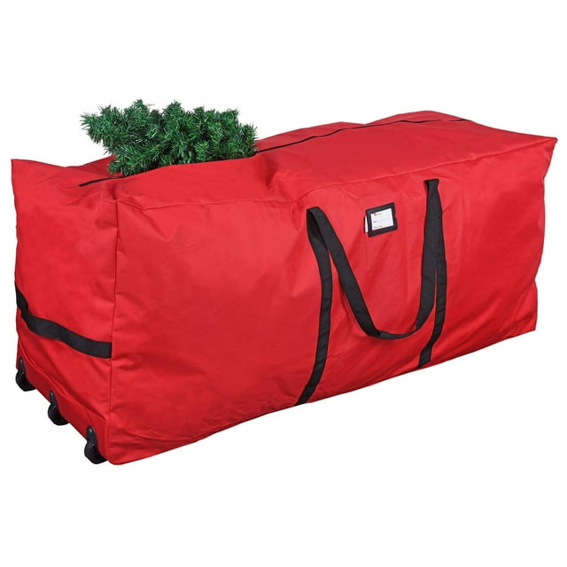 Bolsa de almacenamiento ProPink para árboles, 228 x 42 x 152 cm, ruedas, color rojo