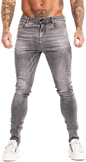 GINGTTO Mens Skinny Stretch Jeans Ripped Distressed Slim Fit Biker Denim Pants GINGTTO Mens Skinny Stretch Jeans Ripped Distressed Slim Fit Biker Denim Pants