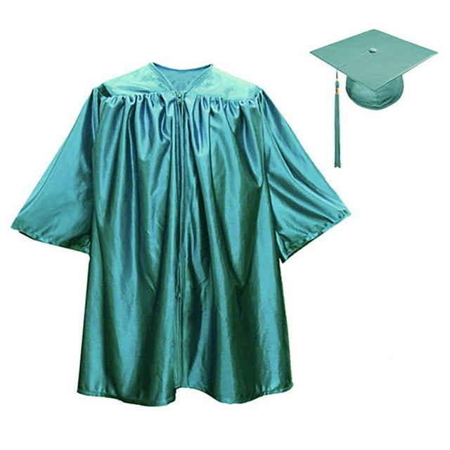Graduation Dress Set Children's Graduation Robe Cap Set with Front Zipper Tassel Academic Attire for Pupil Kindergarten Ceremony Bachelor Gown Cap Set