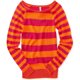 thumbnail image 1 of Aeropostale Suéter de punto con rayas delgadas para mujer, naranja, grande Aeropostale Tejer, 1 of 1