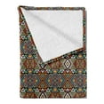 thumbnail image 2 of Aztec Soft Flannel Fleece Throw Blanket, Ornament with Triangle Motifs Boho Design Folkloric and Tribal, Cozy Plush for Indoor and Outdoor Use, 50" x 70", Multicolor, by Ambesonne, 2 of 5