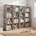 thumbnail image 5 of HONEIER Bookshelf, 8-Cube Storage Organizer, 5-Tier Open Bookcase for Bedroom Living Room Office, Gray, 5 of 9