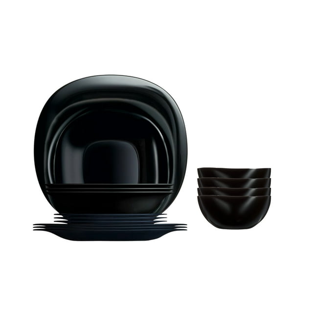 Vajilla Carine Luminarc 16 Pzas Moderna de Opal Color Negro
