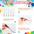 thumbnail image 4 of ZPARNO 10PCS Palette Knife, Stainless Steel Painting Knife Set, Flexible Spatula Pallet Knife, Metal Artist Knives, Oil Painting Accessories Color Mixing Scraper for Oil, Canvas, Acrylic Painting, 4 of 7