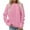 Pink, variant on Xunlbb Plus Size Tops for Women, Women's Casual Crew Neck Sweatshirt Loose Soft Long Sleeve Pullover Tops S-2XL Gifts for Her
