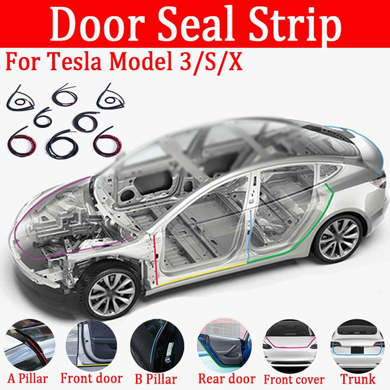 8 Pcs Car Door Dustproof Sealing Strip Noise Reduction For Tesla MODEL