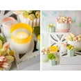 thumbnail image 3 of Vases Candle Holder Semitranslucent Glass Vase Round 5 in Yellow & White, 3 of 4