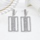 thumbnail image 2 of 925 silver needle zircon geometric square earrings for women high-end silver, 2 of 3