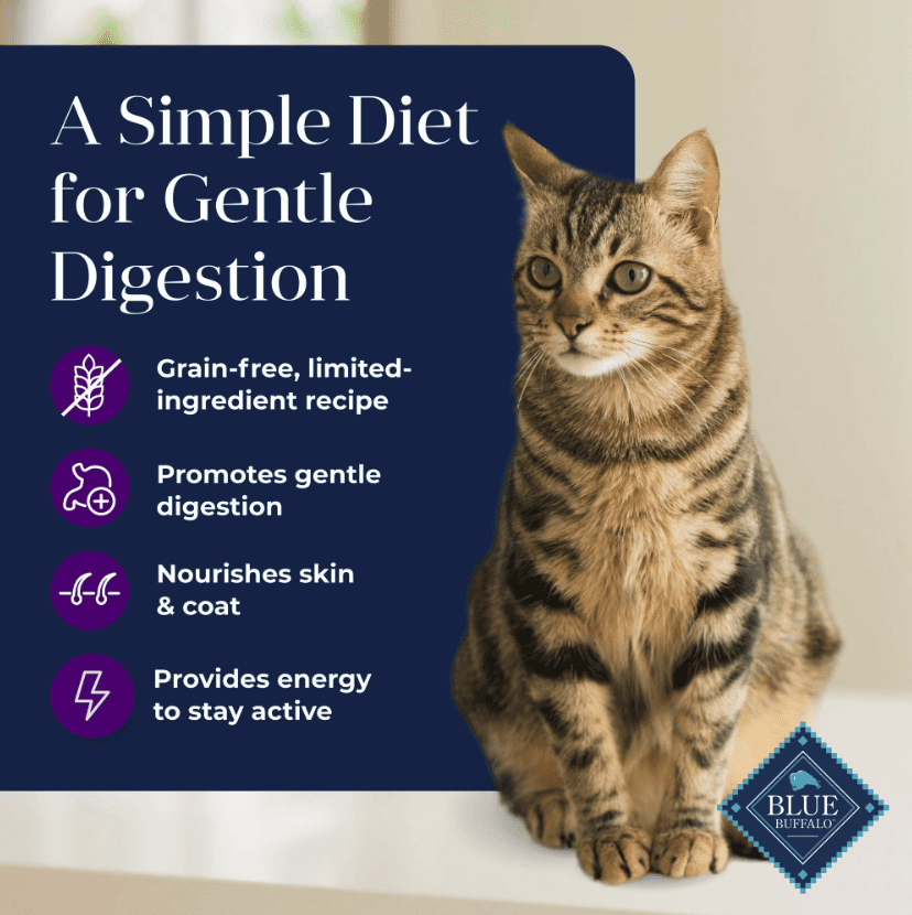 Blue Buffalo True Solutions Blissful Belly Digestive Care Formula Adult Dry Cat Food, 11 lb (2 Pack)