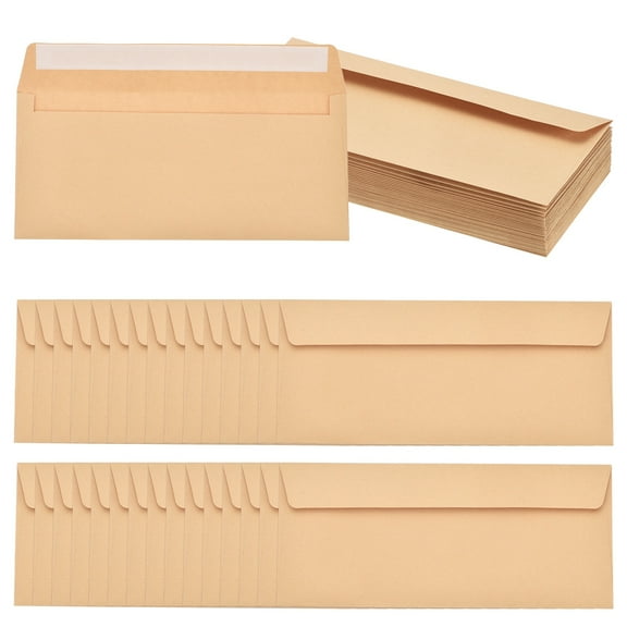 Uxcell 60 Pack Brown #10 Business Envelopes, Colored Self Seal Letter Size