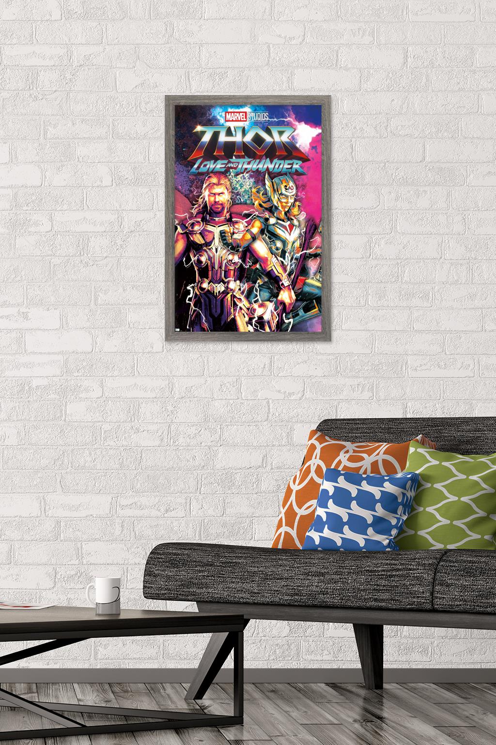 Marvel Thor: Love and Thunder - Duo Wall Poster, 14.725" x 22.375" Framed