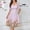 Rose Gold, variant on Ayolanni Midi Women Summer Dresses Floral Cocktail V-Neck Fashion Dress Short Sleeve Ruched Waist Party Sundress L