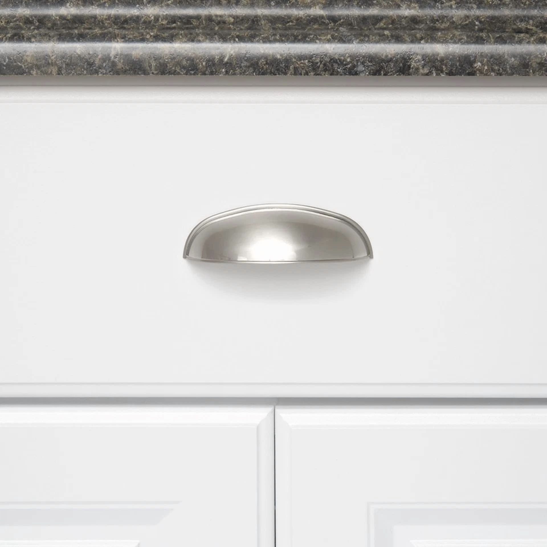 CRESTIN- 10Pack Satin Nickel Home Kitchen Cabinet Pulls Bath Bedroom Drawer Handles Pull