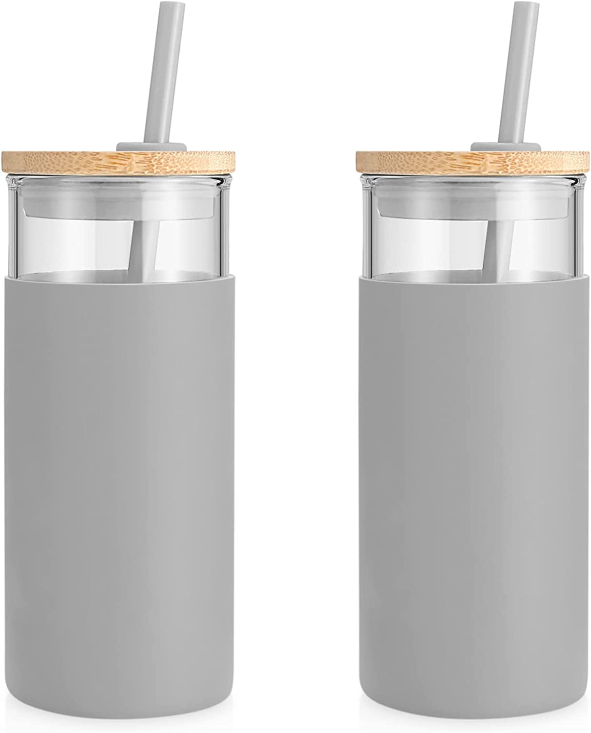 Vastigo Borosilicate Glass Tumbler w/Bamboo Lid, Silicone Sleeve & Straw  (18 oz) | 2-Piece Set | Eco…See more Vastigo Borosilicate Glass Tumbler