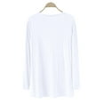 thumbnail image 4 of Jxximdong Cardigans for Women, Ladies' V Neck Front Short Rear Long Irregular Long Sleeve Cardigan, Women's Bolero Shrugs White, 4 of 4