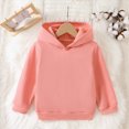 thumbnail image 2 of KPOPLK Kids Boy's Cool Hoodies Fall Toddler Long Sleeve Pullover Fleece Hooded Winter Solid Color Casual Clothes Pink Size 3-4 Years, 2 of 8
