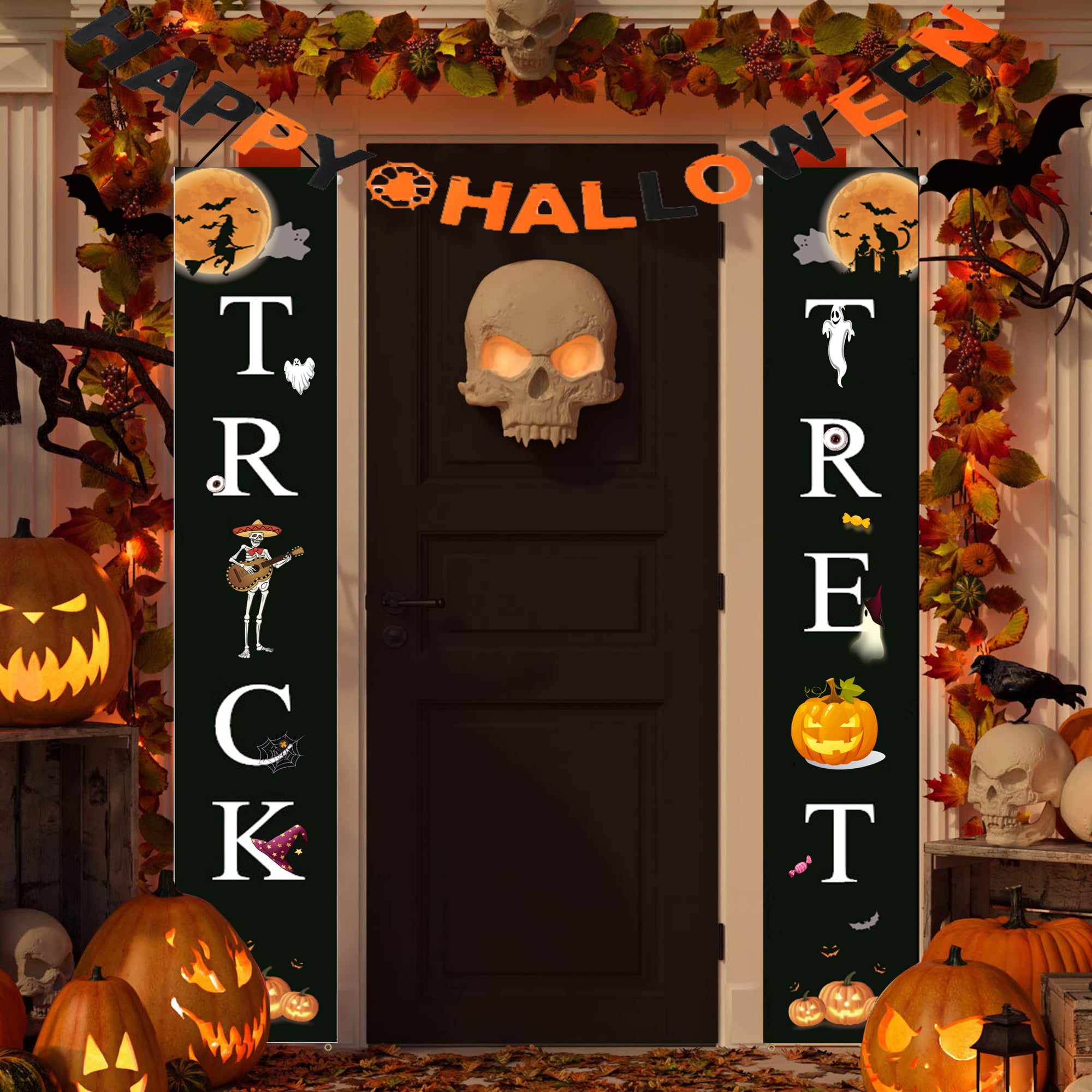 Halloween Decorations Outdoor Trick or Treat Halloween Porch Signs ...
