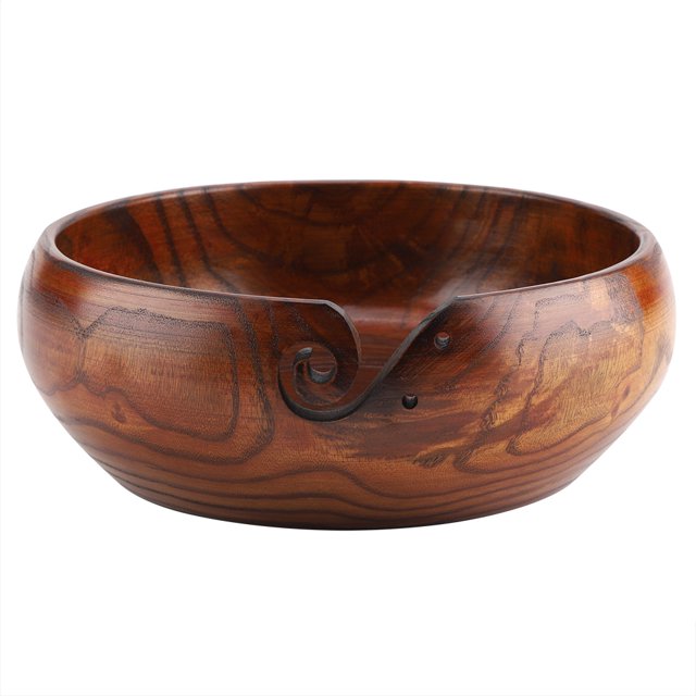 Hukapapa Cuenco de madera hecho a mano Contenedores de alimentos saludables Ensalada Vajilla de arroz Herramienta de cocina (grande)