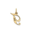 thumbnail image 3 of 14K Gold Small Fancy Script Letter T Initial Charm, 3 of 4