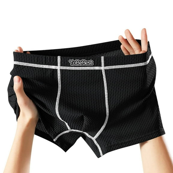 Busydd Mens Underwear Boxer Briefs Soft Comfortable Mens Underwear Ribbed Breathable Mid-Rise Men's Boxer Briefs XL