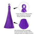 thumbnail image 3 of Uxcell 3.7" Silky Bookmark Tassels with Loop for DIY Craft Accessory, 12Pack Dark Purple, 3 of 5