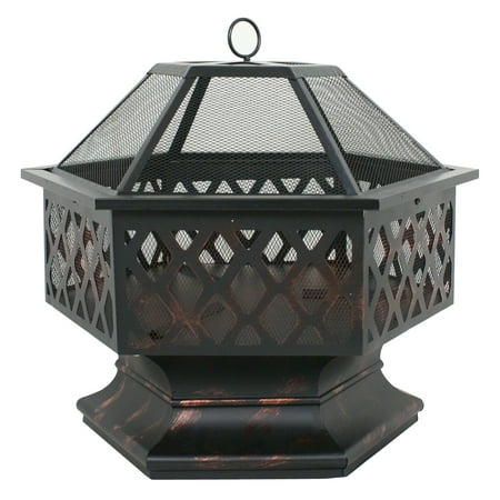 Outdoor Gas Fireplaces Fire Pits Zeny Heavy Steel Hex Shape 24