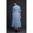 thumbnail image 3 of Bimba Robe à Manches Retroussables Imprimée Ikat pour Femmes, Col Mandarin, Chemise Boutonnée - XX-Grand, 3 of 5