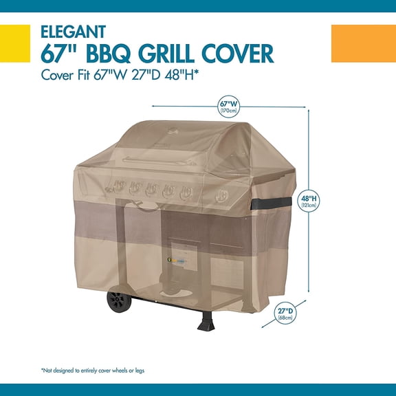 Duckcovers Elegant Waterproof 65 Inch BBQ Grill Cover - Swiss Coffee