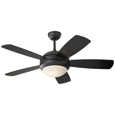 Monte Carlo Bronze Flush Mount Ceiling Fan - Monte Carlo Discus II Matte Black 44-inch Ceiling Fan