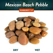 Mexican Beach Pebbles, Round River Rock Landscape Garden Stones 40 pounds