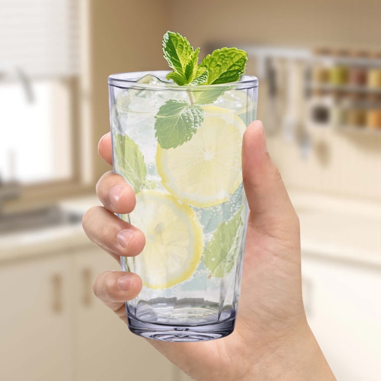 16oz Unbreakable Acrylic Drinking Glasses - BPA-Free Tumblers for Home &  Restaurants - Shatterproof, Stackable & Dishwasher Safe - Walmart.com