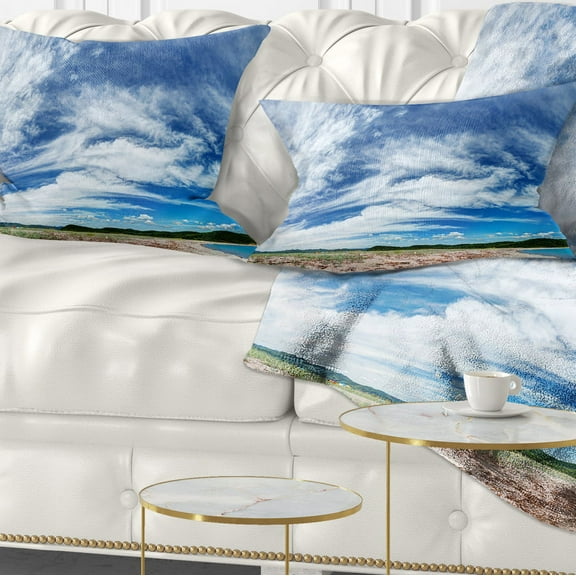 Designart Awesome Pacific Ocean - Landscape Printed Throw Pillow - 12x20
