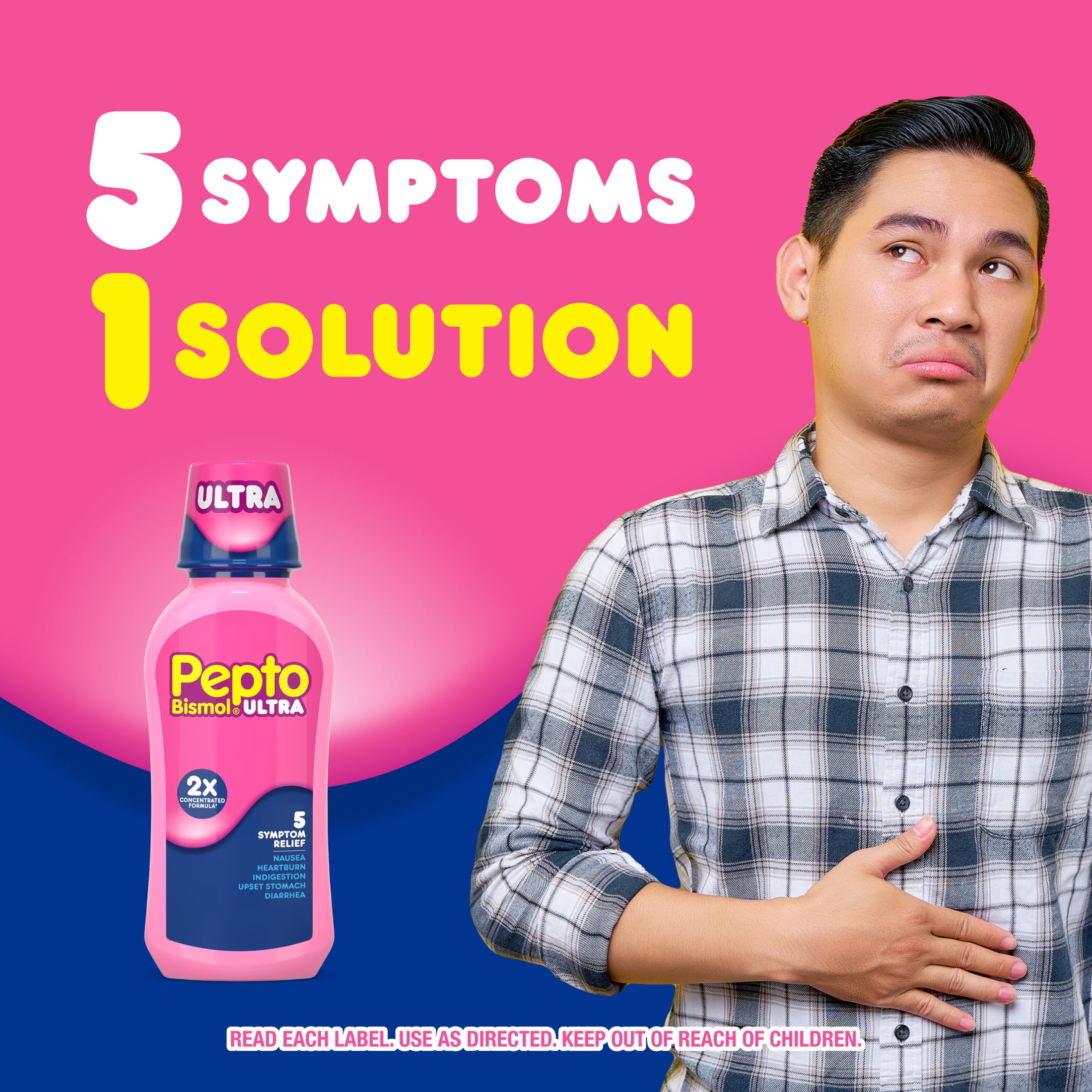 Pepto Bismol ULTRA Liquid, Upset Stomach Relief, Stomach Relief, Anti-Diarrheal, 12 Fl oz