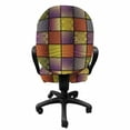 thumbnail image 3 of Colorful Office Chair Slipcover, Stitch-Like Digital Mix Motifs Pattern with Inner Triangle Round Shapes Image, Protective Stretch Decorative Fabric Cover, Standard Size, Multicolor, by Ambesonne, 3 of 5