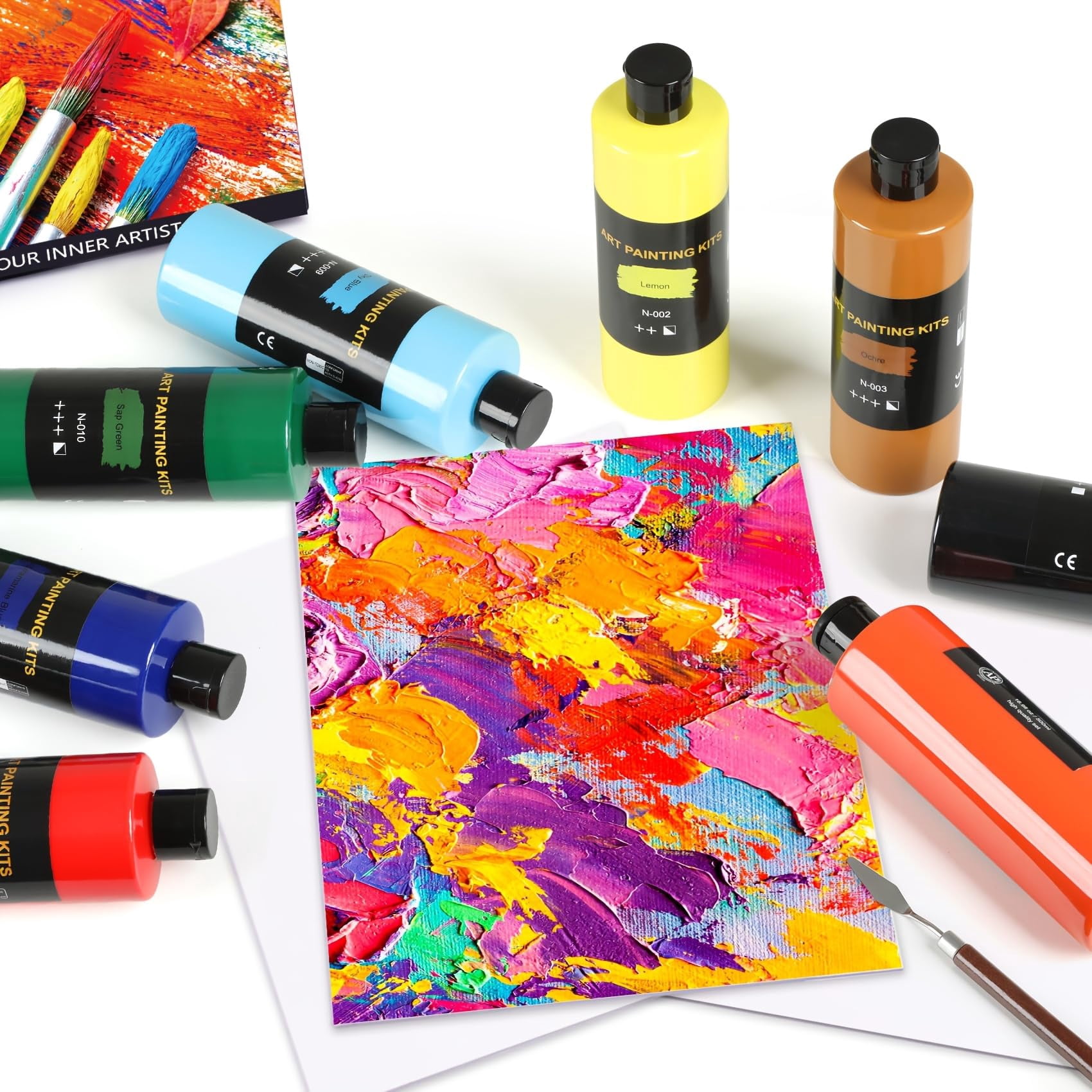 18 Colors (250 ML/Bottle), Painting Art Supplies, Art Supplies For Painting Canvas, Ceramic & Fabric, Lasting Quality For Beginners & Professional Artist, Christmas