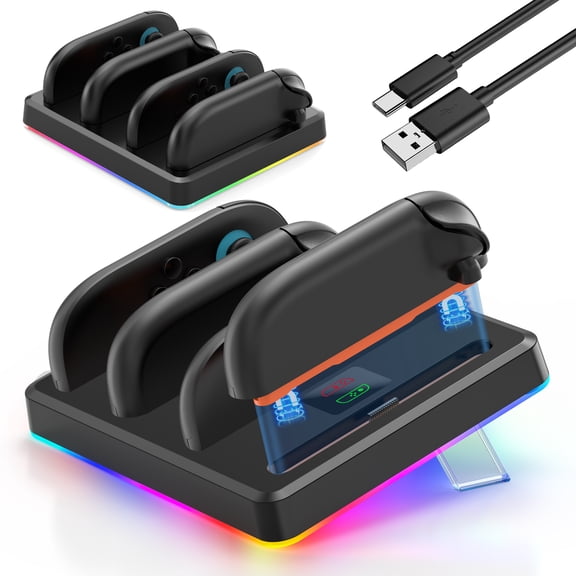 Switch 2 Controller Charging Dock, Magnetic Fast Charging Joy Con Charger Station Compatible with Nintendo Switch 2, Switch 2 Accessories with LED Indicator