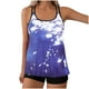 thumbnail image 2 of Trajes de baño Amzcrzy Tankini para mujer, trajes de baño, traje de baño para mujer, traje de baño conservador dividido con estampado grande, traje de baño dividido, azul oscuro, XL, 2 of 5